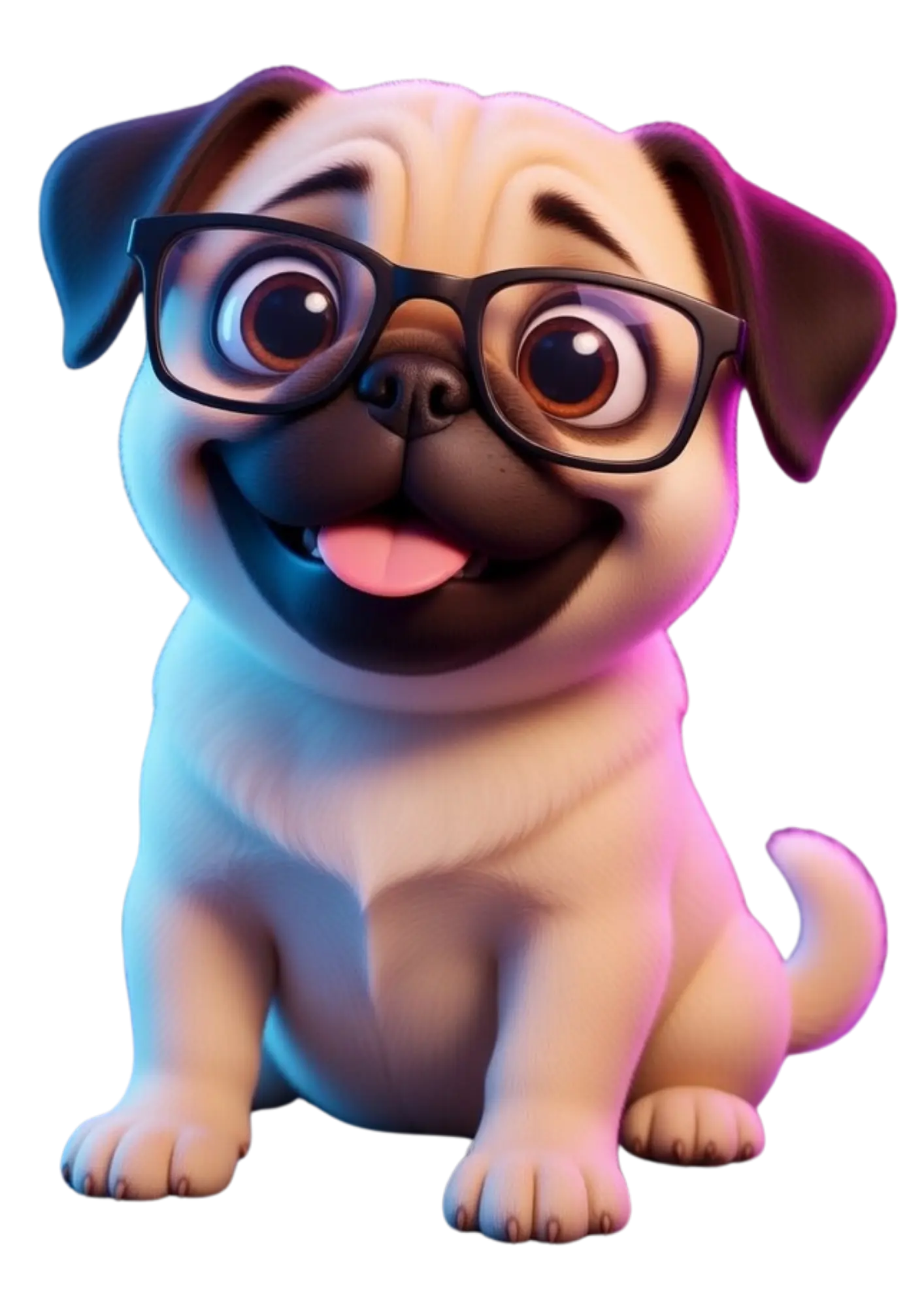 Pug con lentes